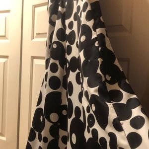 Long satin polka dot dance skirt